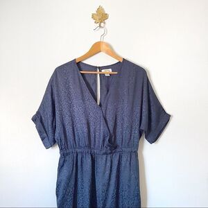Anthropologie Maeve Navy Blue wrap jumpsuit size Medium NWOT